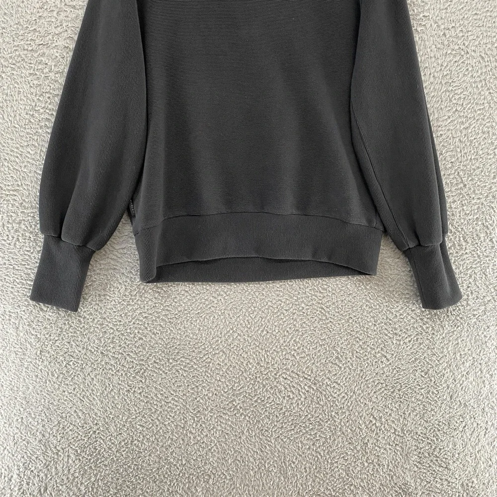 Varley Vine Sweatshirt Womens Small Black Half Zip Collared Ribbed Sweater Knit - Picture 10 of 11